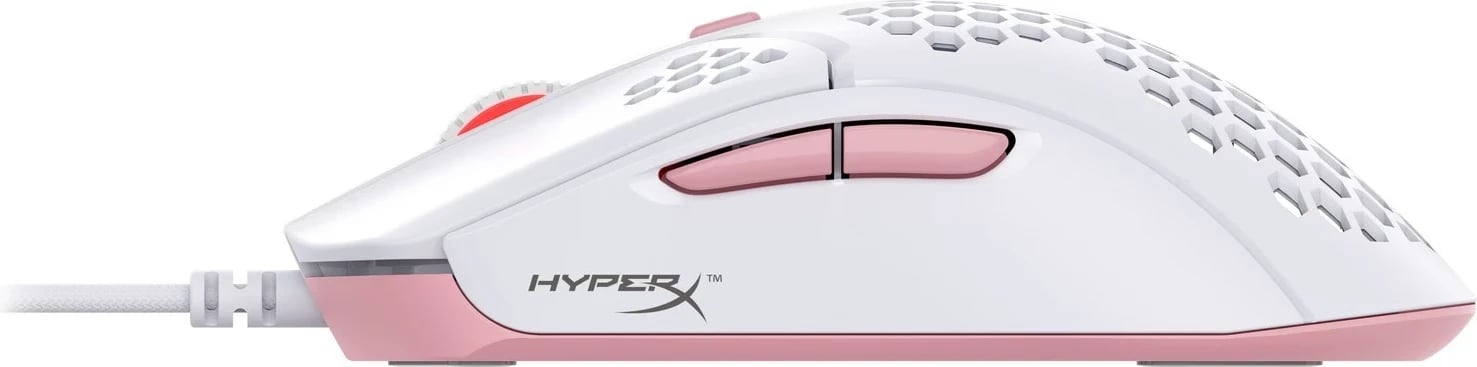 Mausi për lojra HyperX Pulsefire Haste, i bardhë me rozë