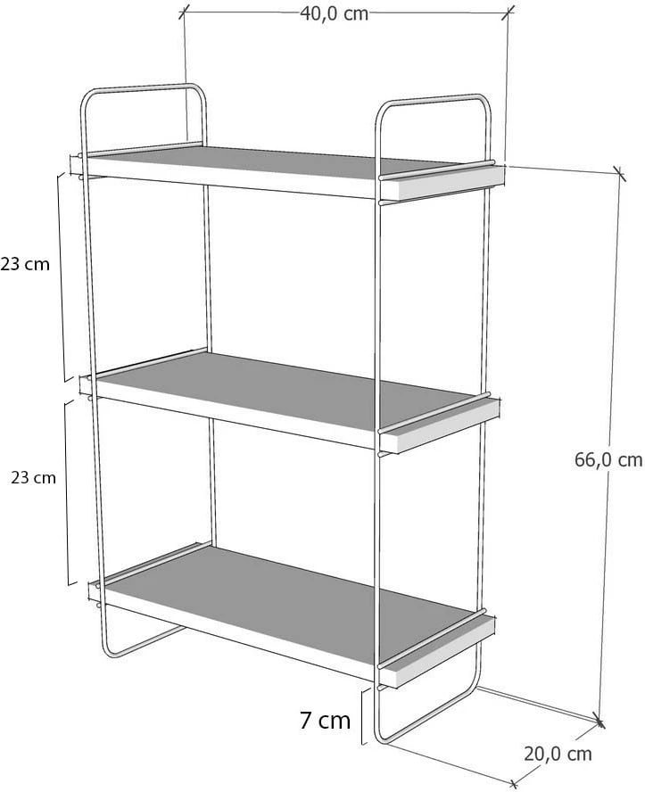 Raft muri industrial, ngjyrë Atlantic Pine, Hanah Home Pulalis, 40x66x20 cm