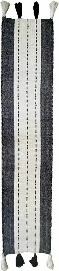 Raner ZOYA, pambuk-poliester, bardhë-e zezë, 180x35cm