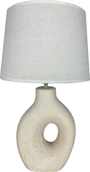 Llambë tavoline Ovola, qeramikë, abazhuri bezhë, E27, 30x52cm