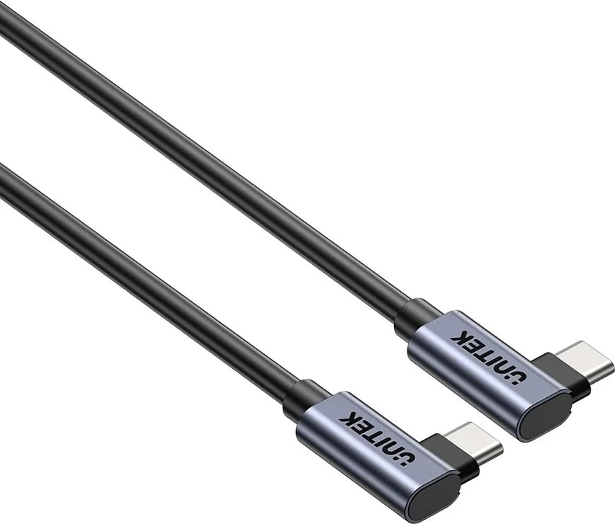 Kabllo USB C në USB C UNITEK C14147ABK01-1M, 1m, 100W, 90°, e zezë Kabllo USB C në USB C UNITEK C14147ABK01-1M, 1m, 100W, 90°, e zezë