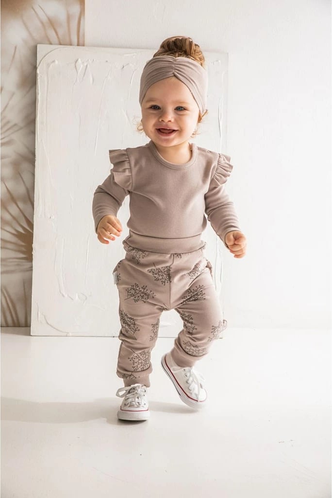 Tuta bebe, Nicol, Ella, 95% pambuk 5% elastan, madhësi 56 (0-3m), bejxh