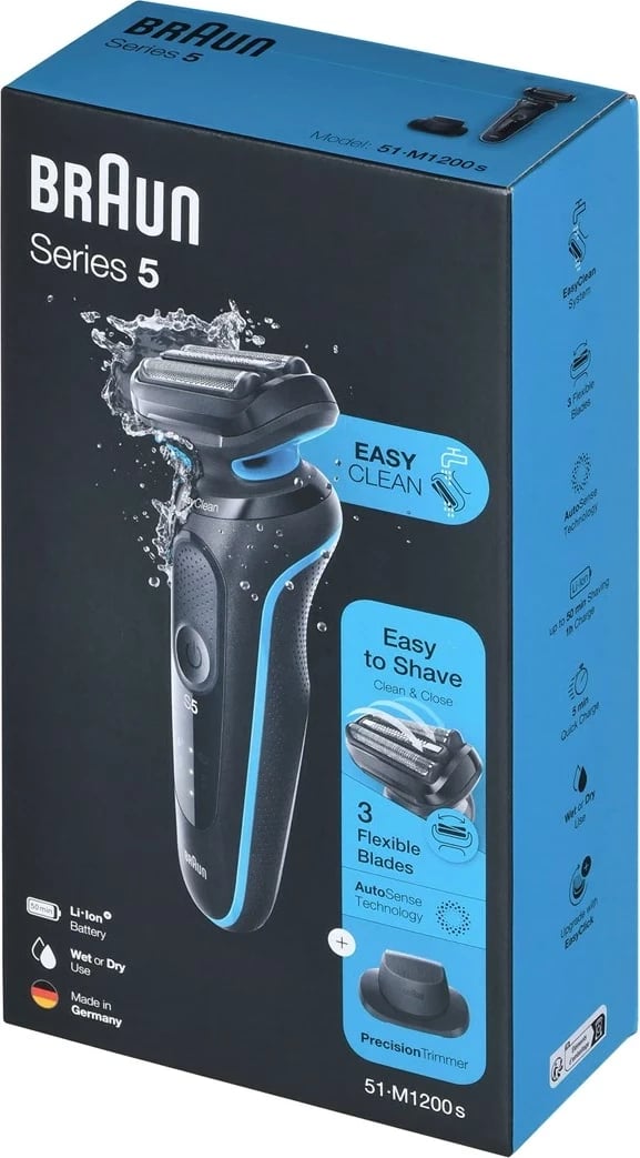 Makinë rroje Braun Series 5 51-M1200s, e zezë, blu