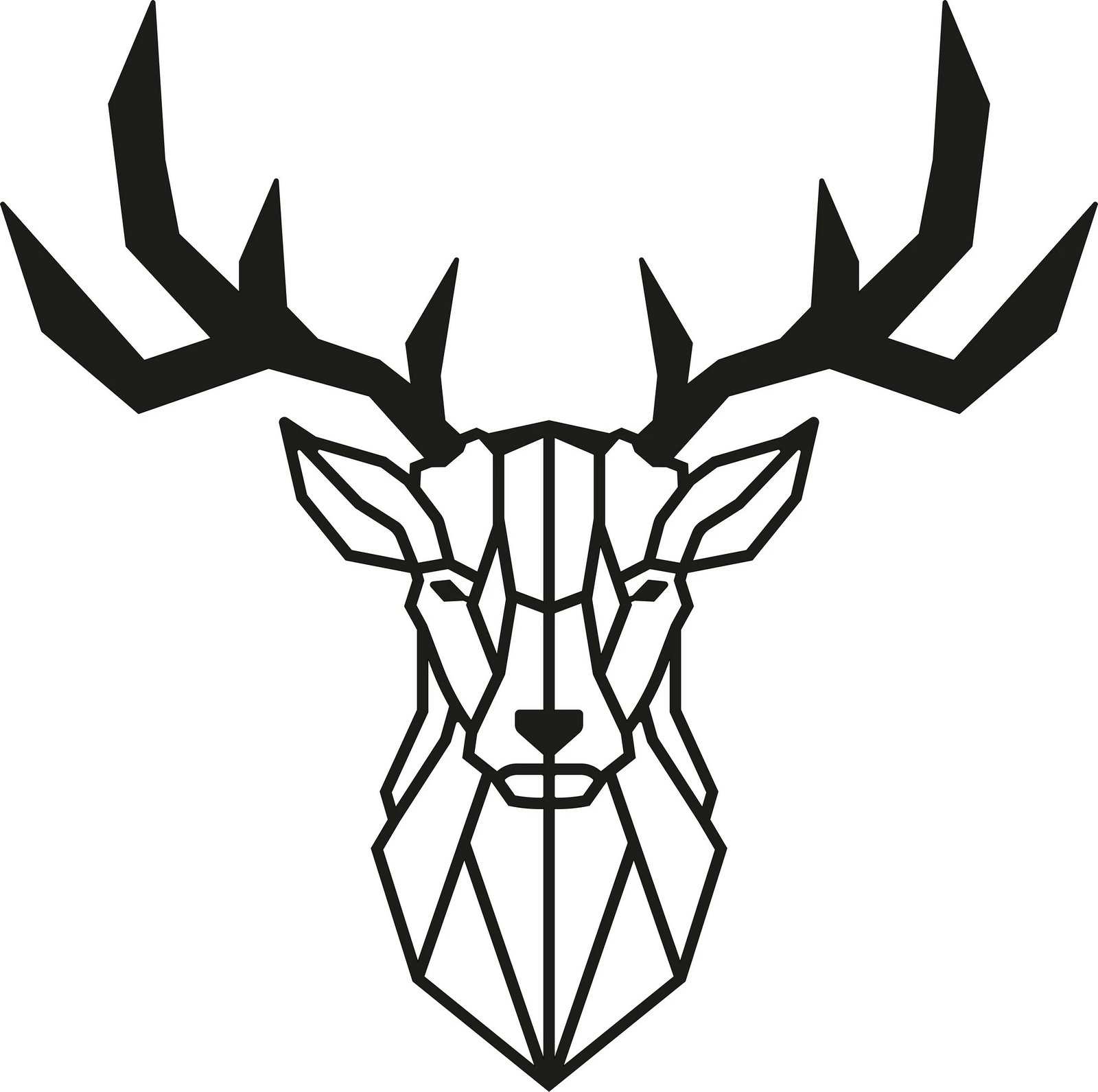 Aksesor dekorativ muri prej metali, Wallity, Deer2, ngjyrë e zezë, 51x51cm