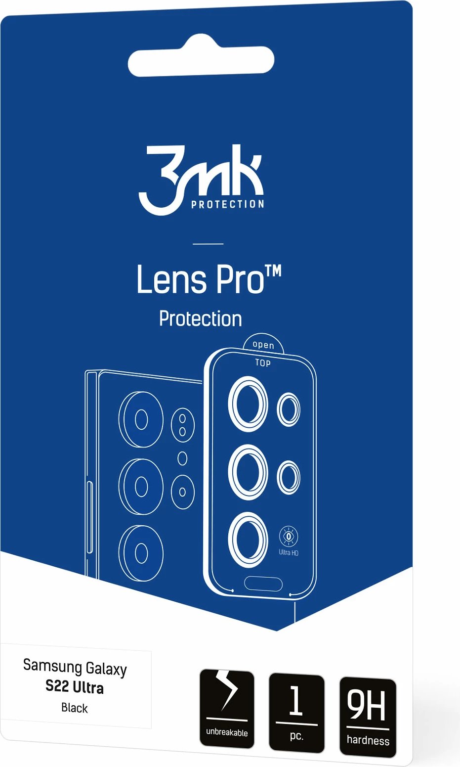 Mbështjellës për kamerë Samsung Galaxy S22 Ultra 3mk Lens Protection Pro, i zi