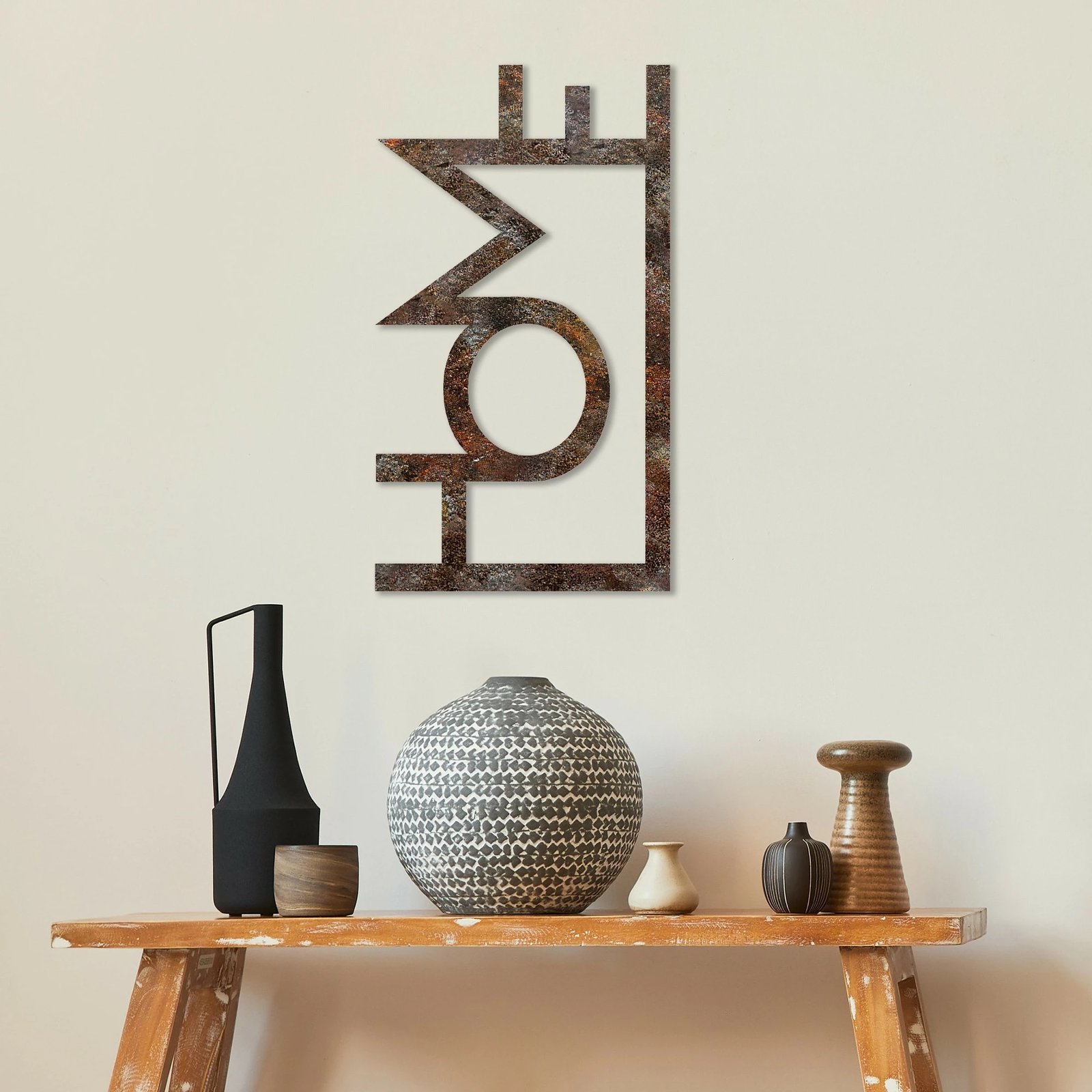 Aksesor dekorativ metalik për mur, Wallity, ngjyrë antike, Home