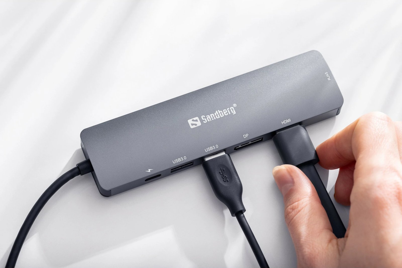 Dock USB-C Sandberg, 8K, 100 W, Gri