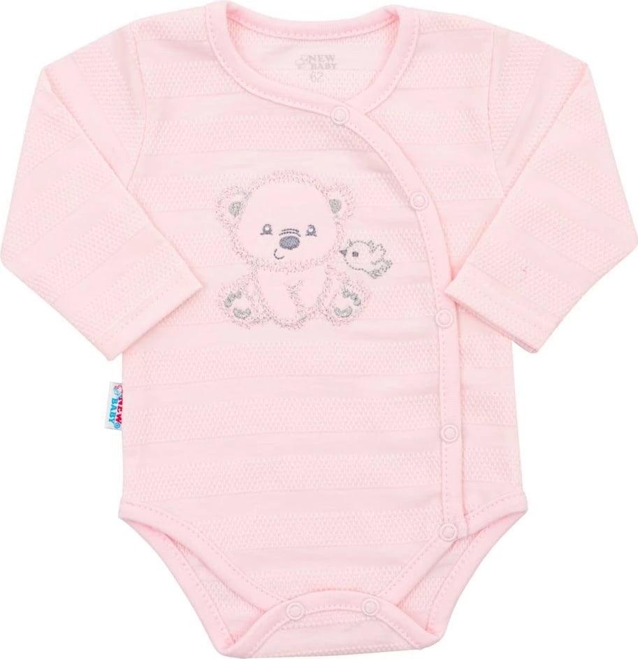 Komplet bebe, New Baby, Sweet Bear, madhësi 56 (0-3 muaj), pambuk 100%, rozë, set 4 copë