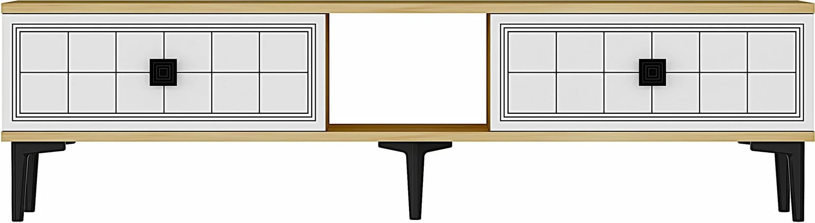 Komodë TV Skye Decor, Yuka 150, ngjyrë lis safir dhe e bardhë