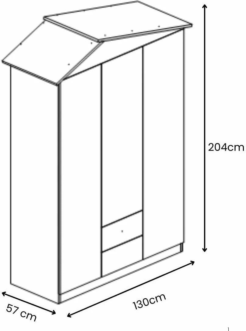 Dollap rrobash, ngjyrë e gjelbër, Skye Decor, Ayder New