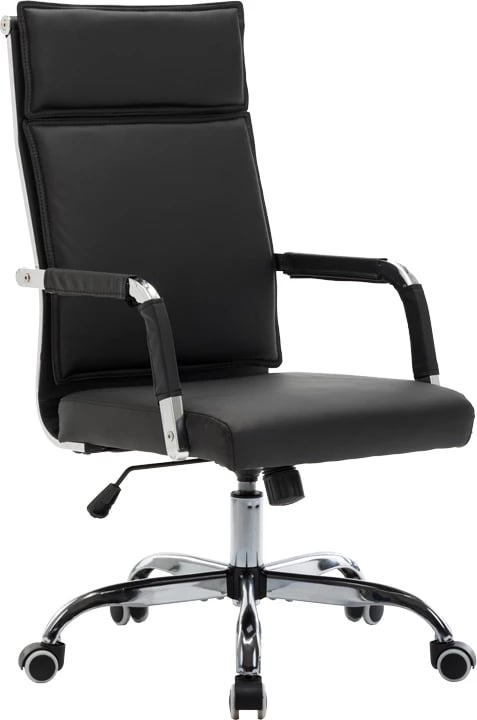 Karrige ekzekutive për zyre Mavel, lëkurë PU, ngjyrë e zezë, 55x62x100-110cm