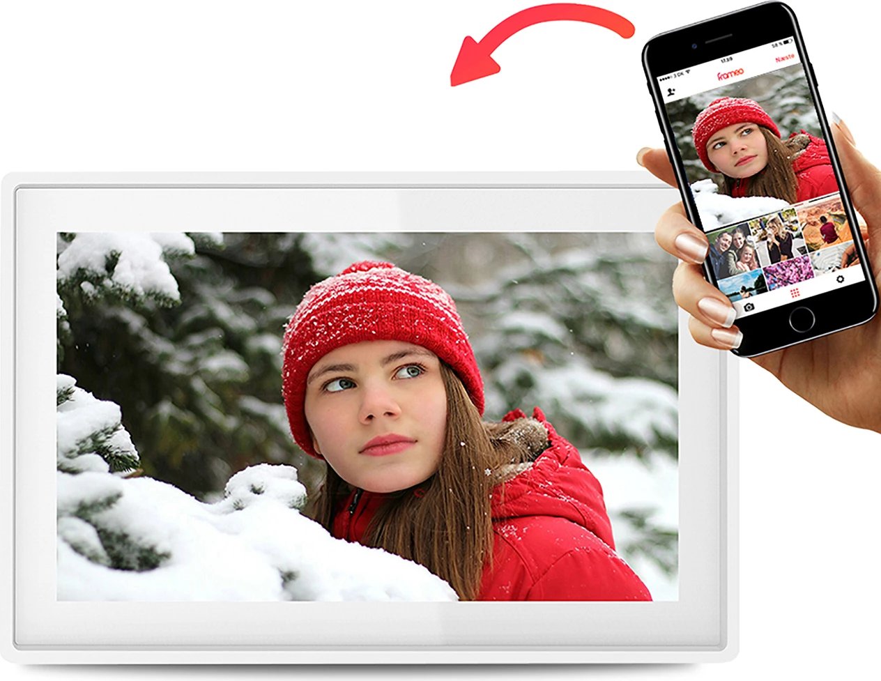 Kornizë digjitale Denver Frameo PFF-1021W, 10.1", 16 GB, e bardhë