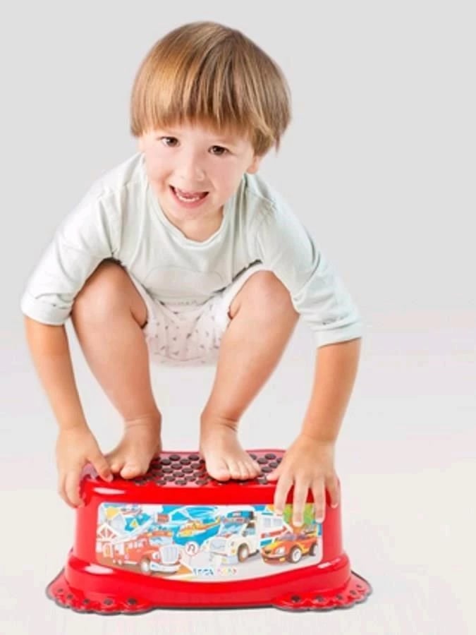 stol shkalle banjoje, TEGA, antirrëshqitës, 31x22x14 cm, motiv buf, e bardhë