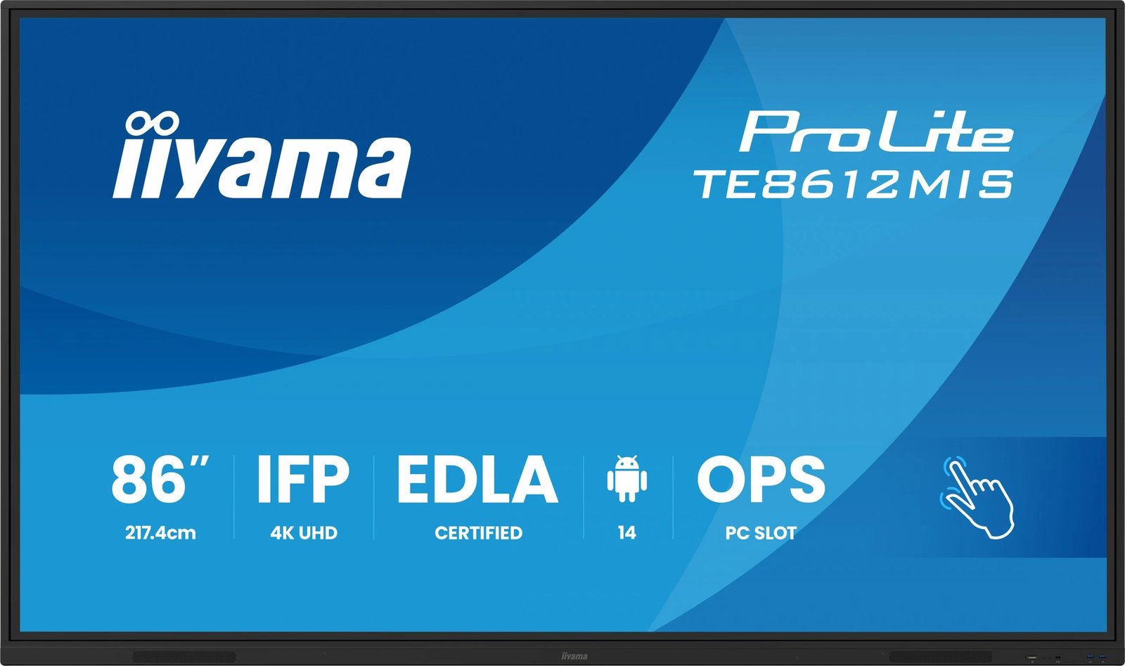 Ekran interaktiv iiyama ProLite TE8612MIS 86 inç 4K UHD touch, i zi