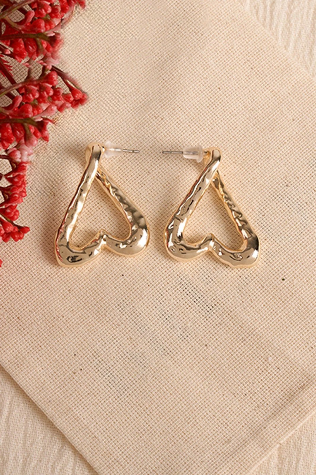 Vathë metalik ngjyrë ari, formë zemre, ELKGC68360