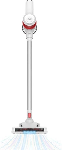 Fshesë elektrike pa kabllo vertikale Adler AD 7051, 300W, 0.6L, 22.2V Li-ion 2200mAh, brushë me LED, tregues LCD, e bardhë/kuqe