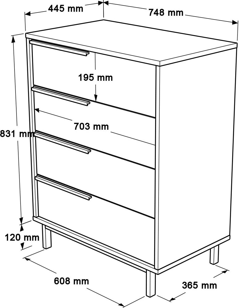 Komodë Hanah Home, On17-S, ngjyrë arre
