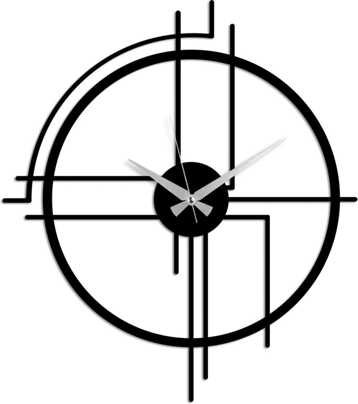 Orë muri dekorative prej metali Wallity, minimaliste, ngjyrë e zezë, 49x43cm