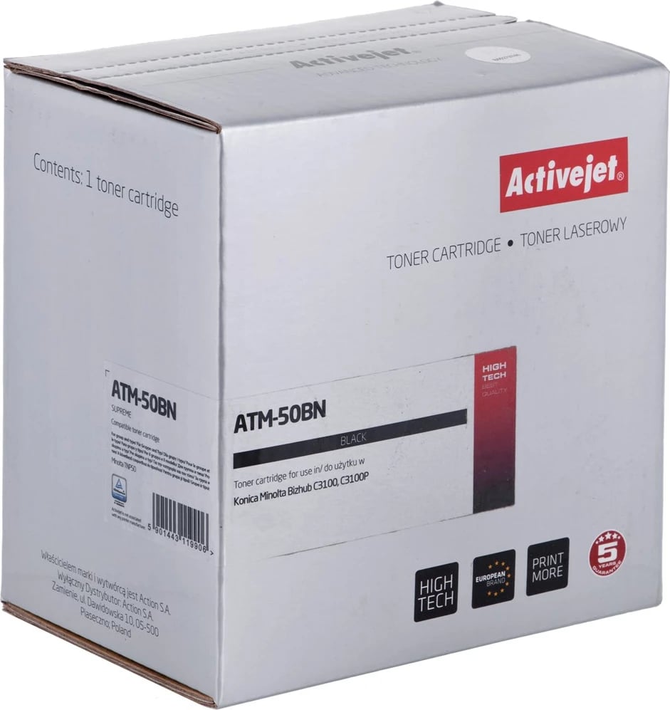 Toner zëvendësues Activejet ATM-50BN për printer Konica Minolta, i zi