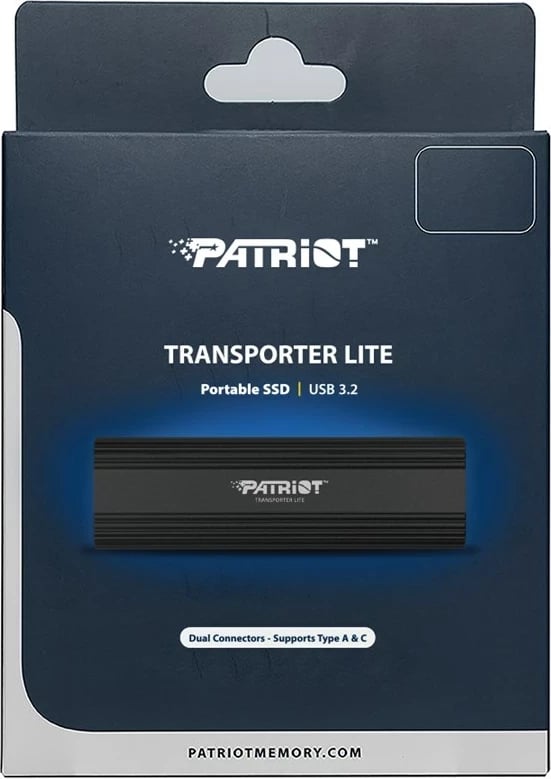 Disk i jashtëm Patriot Memory Transporter Lite 2 TB, USB Type-C 3.2 Gen 2, Zi