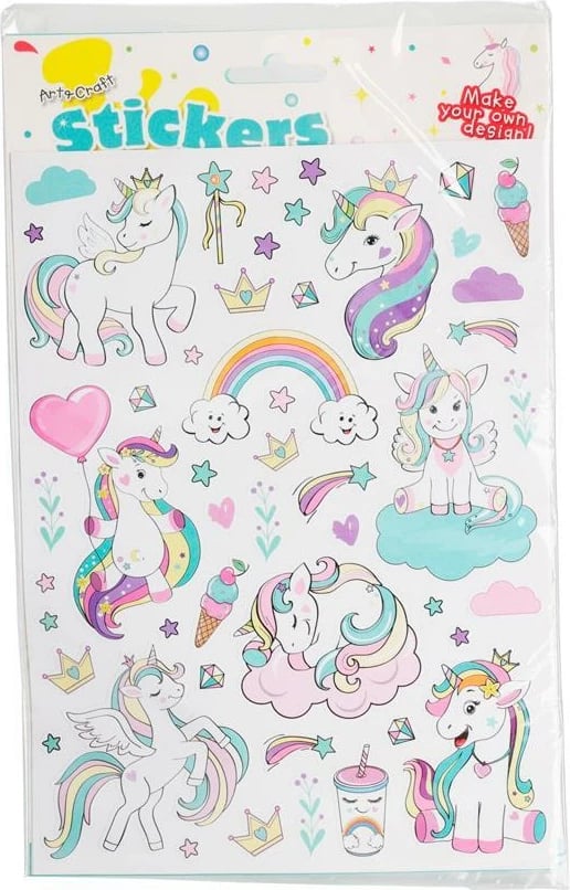 Stickerë KOOPMAN Unicorn, 2 faqe me 98 dizajne, shumëngjyrësh