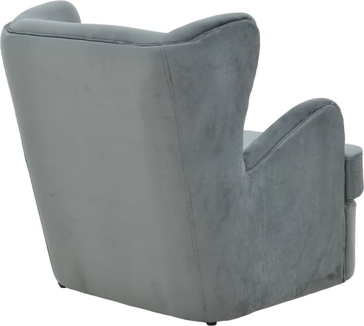 Fotel Regalo, kadife, ngjyrë antracit, 75x88x85cm