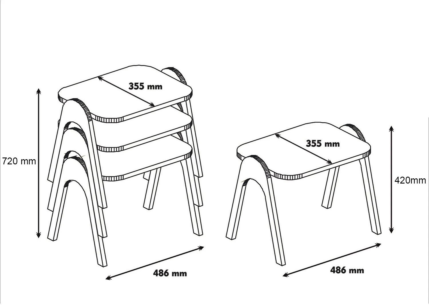 Set tavolinash të vendosshme (3 copë), Hanah Home Paris, ngjyrë arre dhe krem