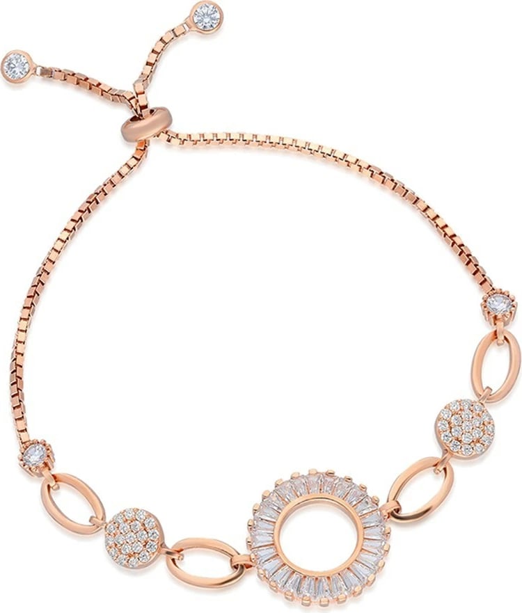 Byzylyk argjendi Jumeon, rozë gold dhe i bardhë, TRDYL436