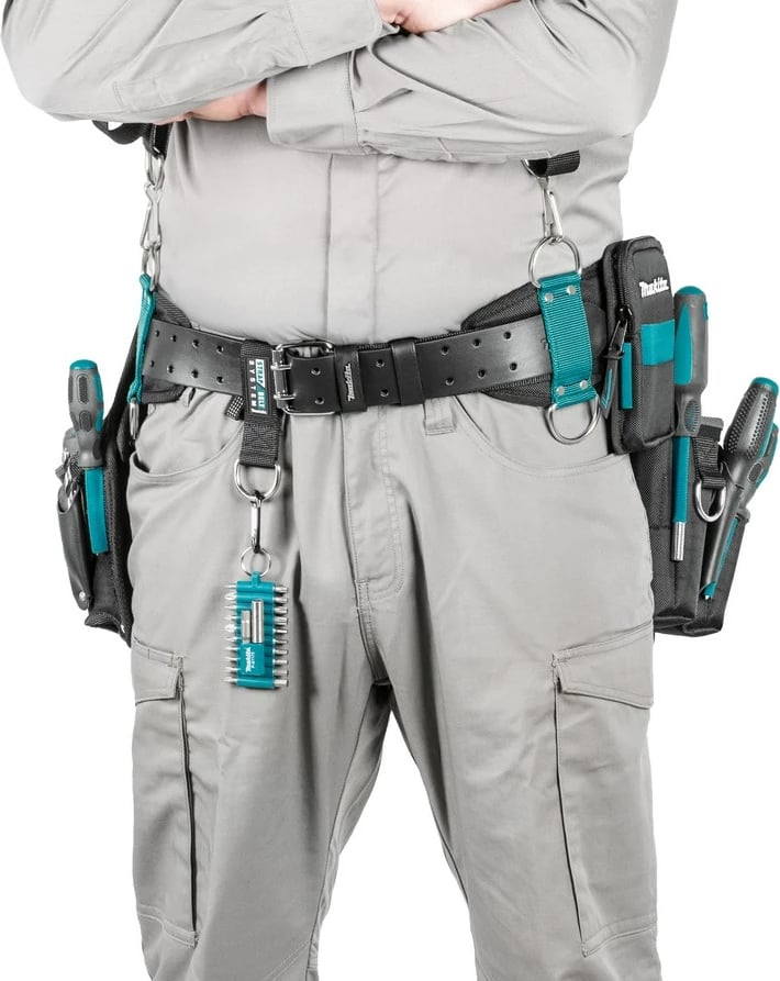 Brez për vegla pune Makita E-15235 me rrip të rregullueshëm, 2 xhepa, i zi