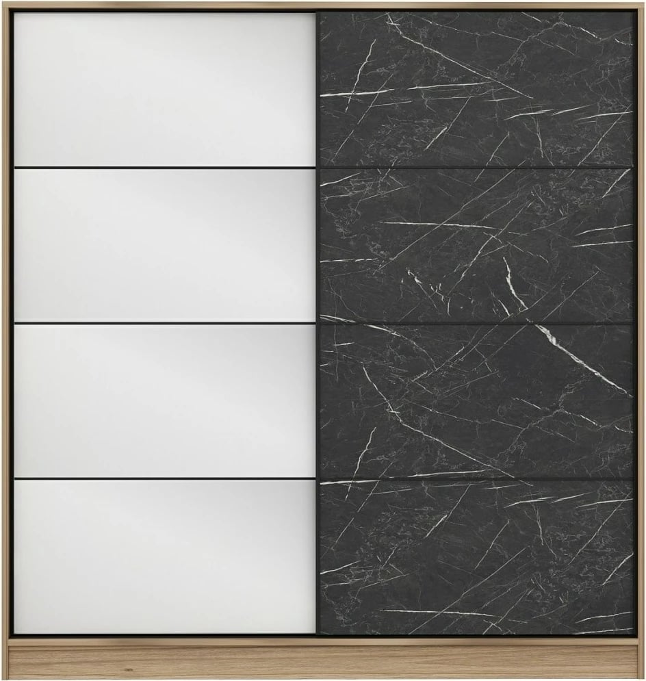 Dollap Skye Decor, ngjyrë dore dhe e zezë, 180x190x52cm