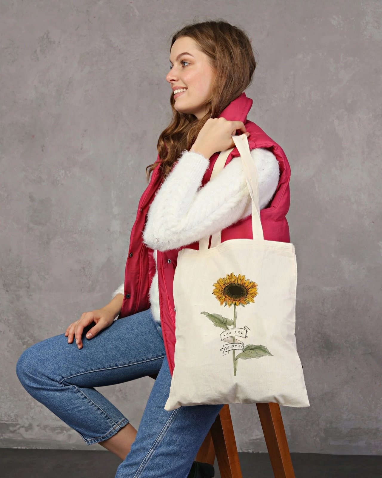 Çantë tote Zoozie Bags, krem, 35x40cm, 0482