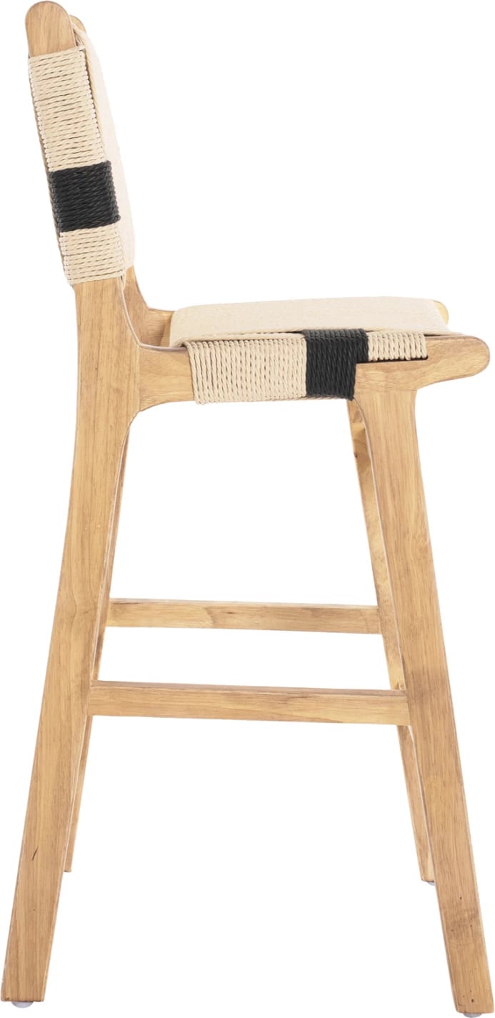 Karrige për bar mesatare FH9325.01 dru gome & litar - ngjyrë natyrale rustike 45x46x95H cm