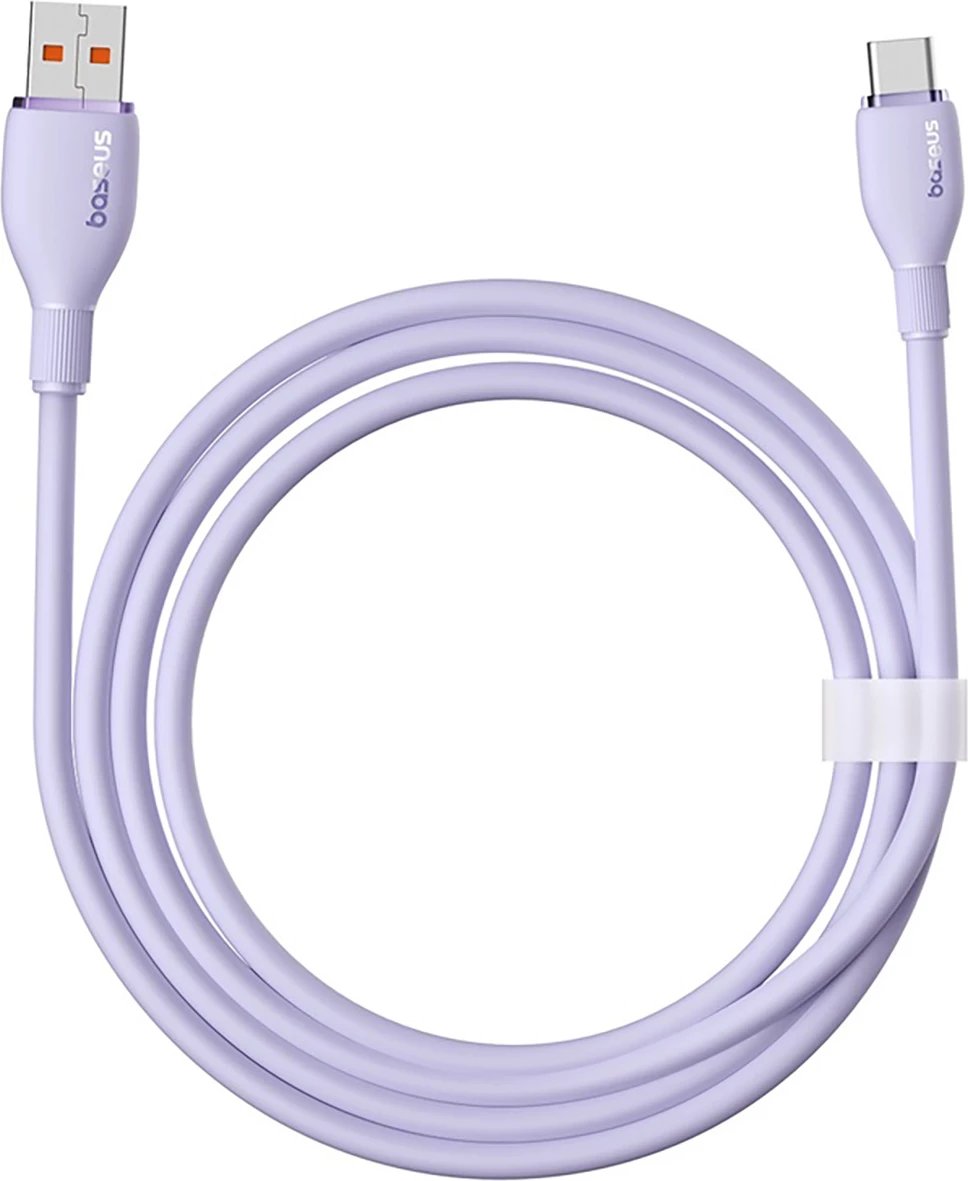 Kabllo Baseus Pudding USB-A në USB-C 2m, 100W, Vjollcë
