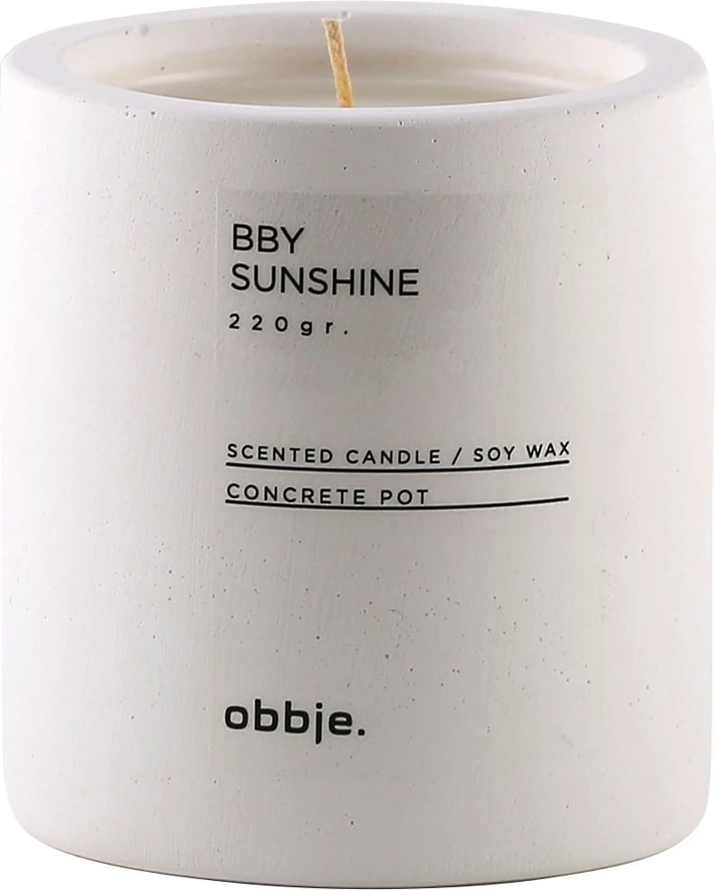 Qiri aromatik Aberto Design, Bby Sunshine, enë betoni, ngjyrë e bardhë