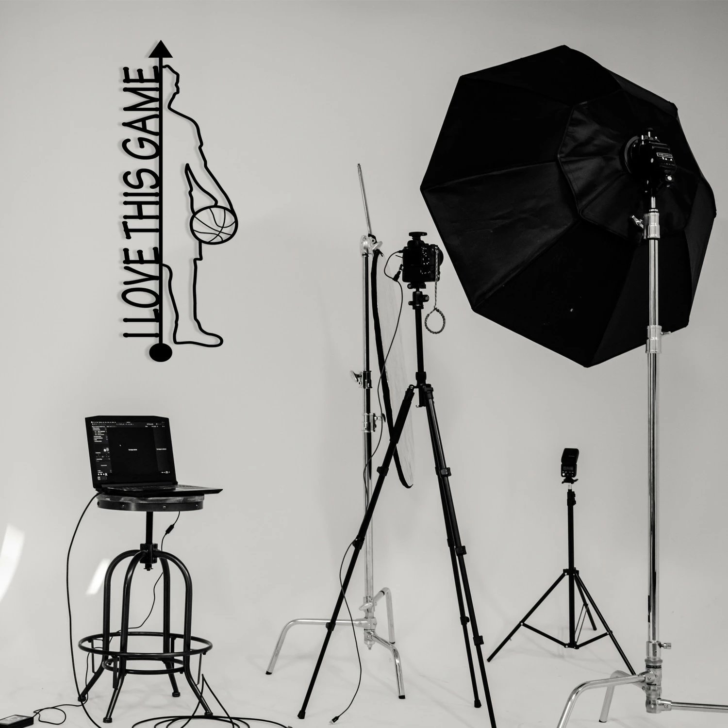 Aksesor dekorativ metalik për mur, Wallity Piccolo, i zi, 25x69cm