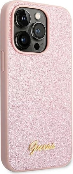 Mbështjellës Guess GUHCP14XHGGSHP për iPhone 14 Pro Max 6.7", Glitter Script, Rozë Mbështjellës Guess GUHCP14XHGGSHP për iPhone 14 Pro Max 6.7", Glitter Script, Rozë