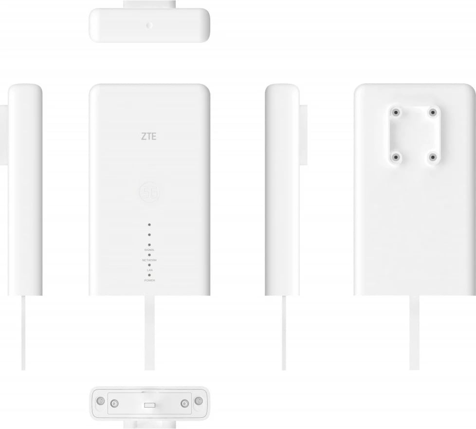 Router ZTE MC889 ODU 5G me komplet për montim në dritare, i bardhë