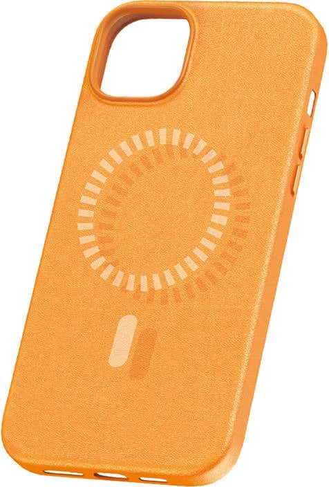 Mbështjellës magnetik për celular Baseus Fauxther Series për iPhone 15, portokalli