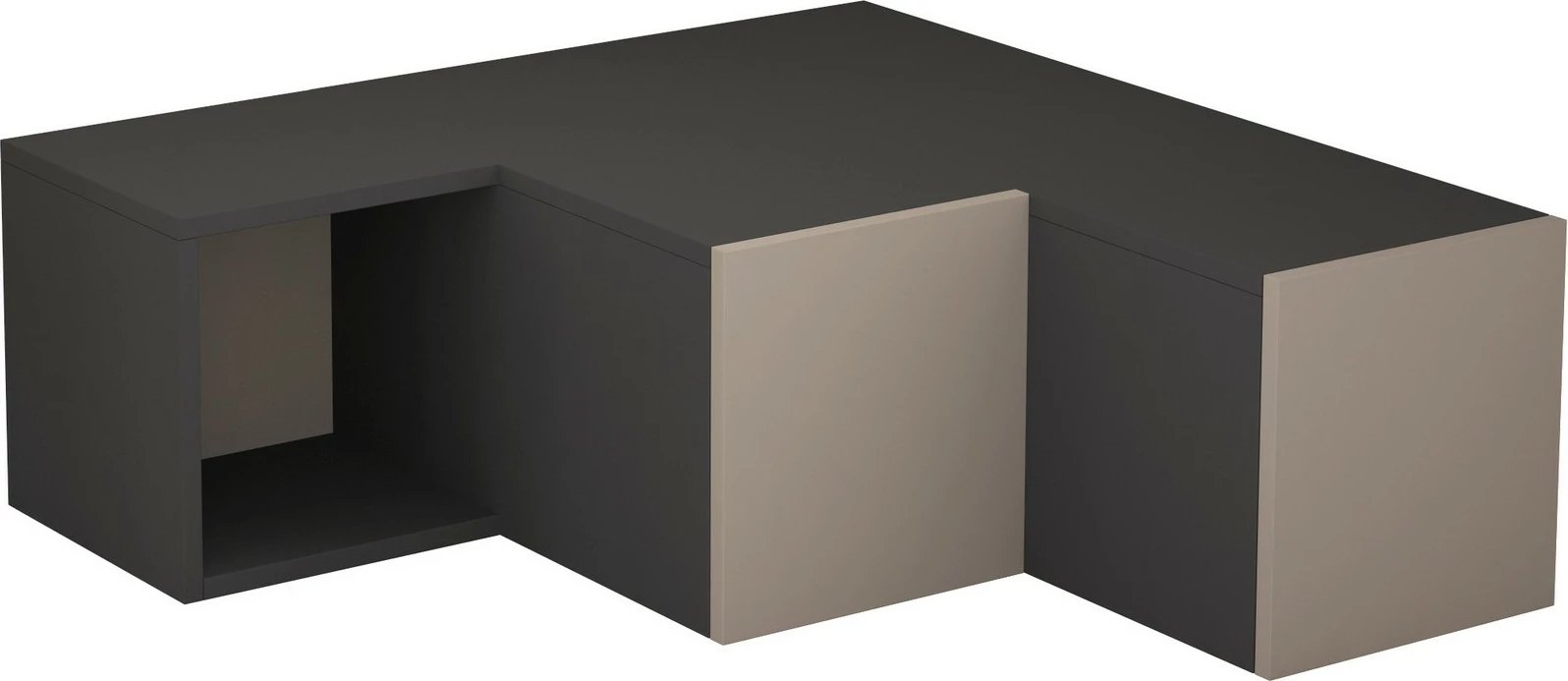 Komodë TV Skye Decor, kompakte, antracit dhe kafe e çelët