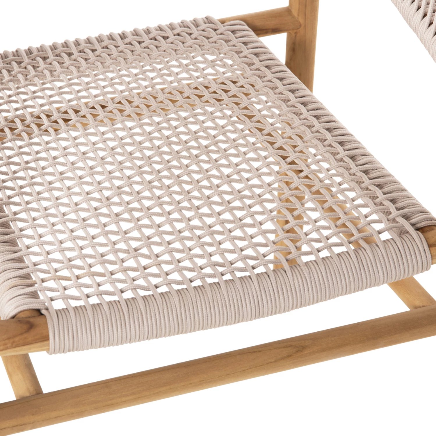 Karrige ngrënie me krahë IRVING FH9763 dru teak ngjyrë natyrale dhe litar bezhë 60x55x78H cm