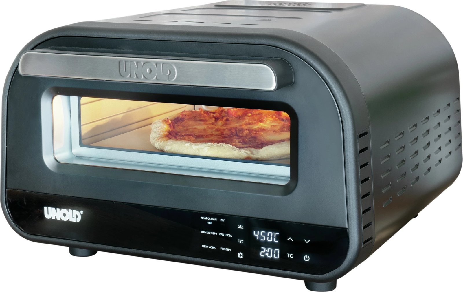Pjekës pice Unold Don Luigi, 1 picë, 30 cm, 450 °C, i zi