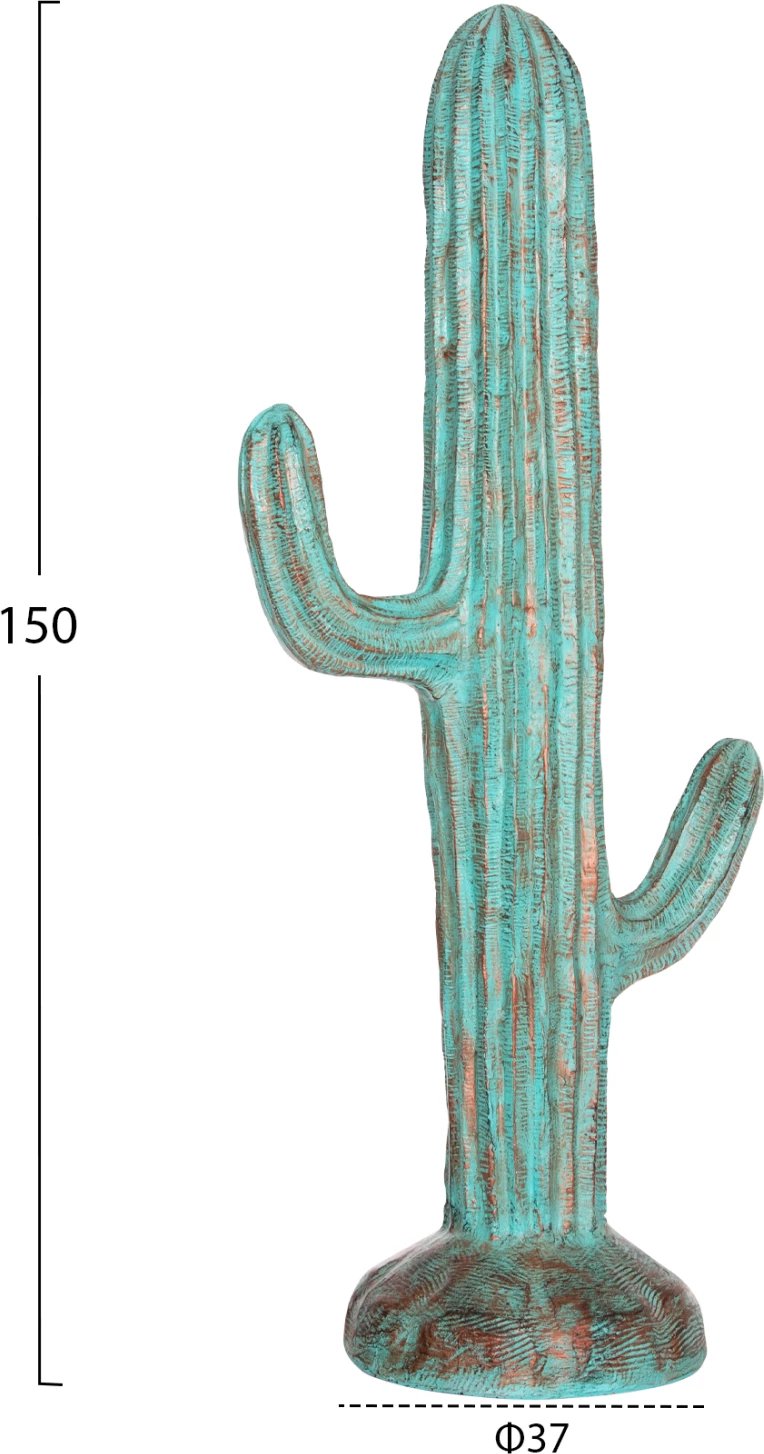 Kaktus dekorativ në dysheme, MDF, ngjyrë e gjelbër, FH4386.03L, 63x37x150H cm