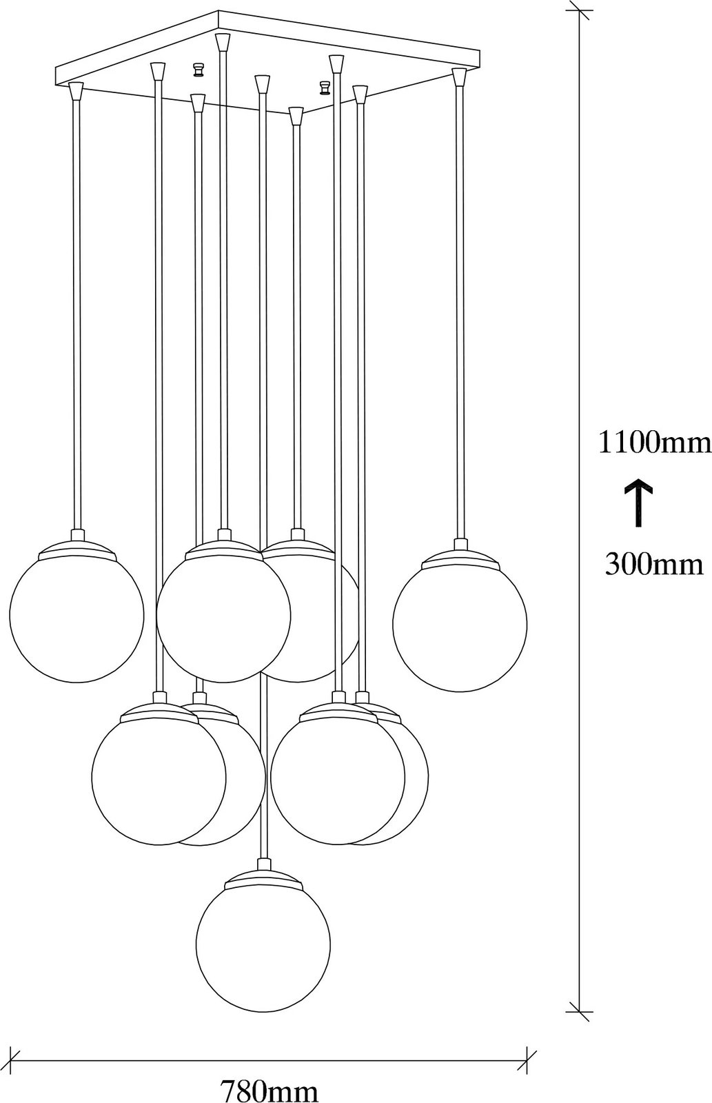 Llambë tavani Opviq, Efe - 2161, ngjyrë e zezë dhe fume