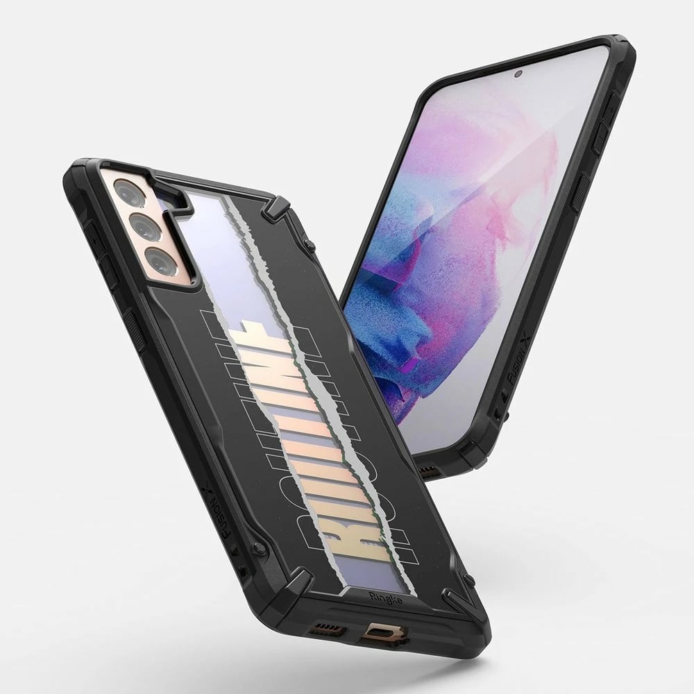 Mbështjellës Ringke Fusion X Design për Samsung Galaxy S21+ 5G, PC+TPU, i zi