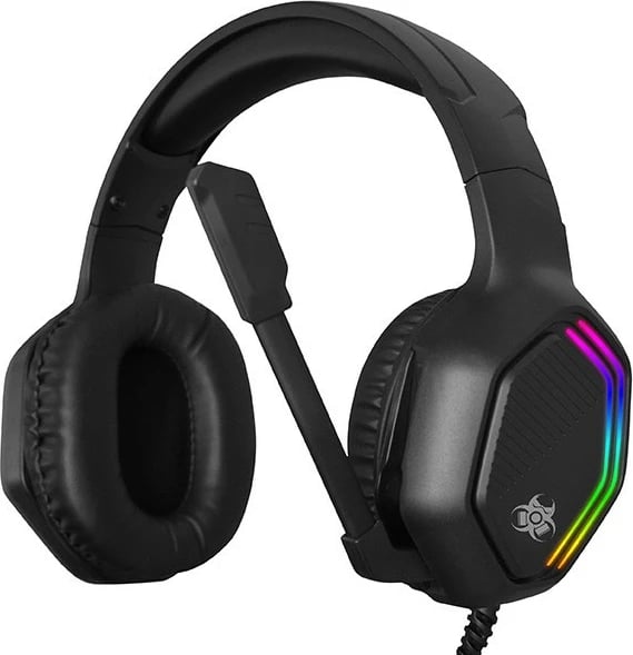 Kufje gaming Tracer Gamezone GZ X3, 40 mm, 3.5 mm, mikrofon i palosshëm, stereo, me ndriçim RGB, të zeza