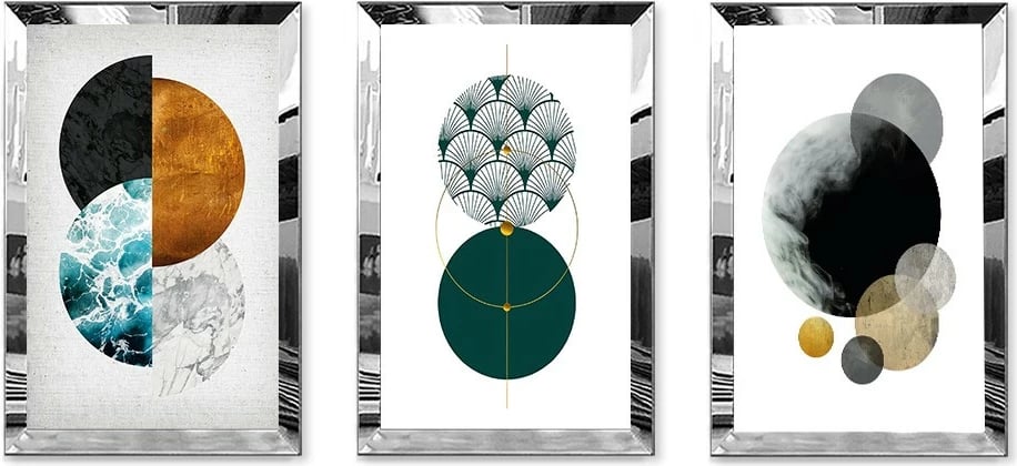 Pikturë dekorative MDF-Plexiglass (3 copë), Wallity, Huhu404, 40x60cm