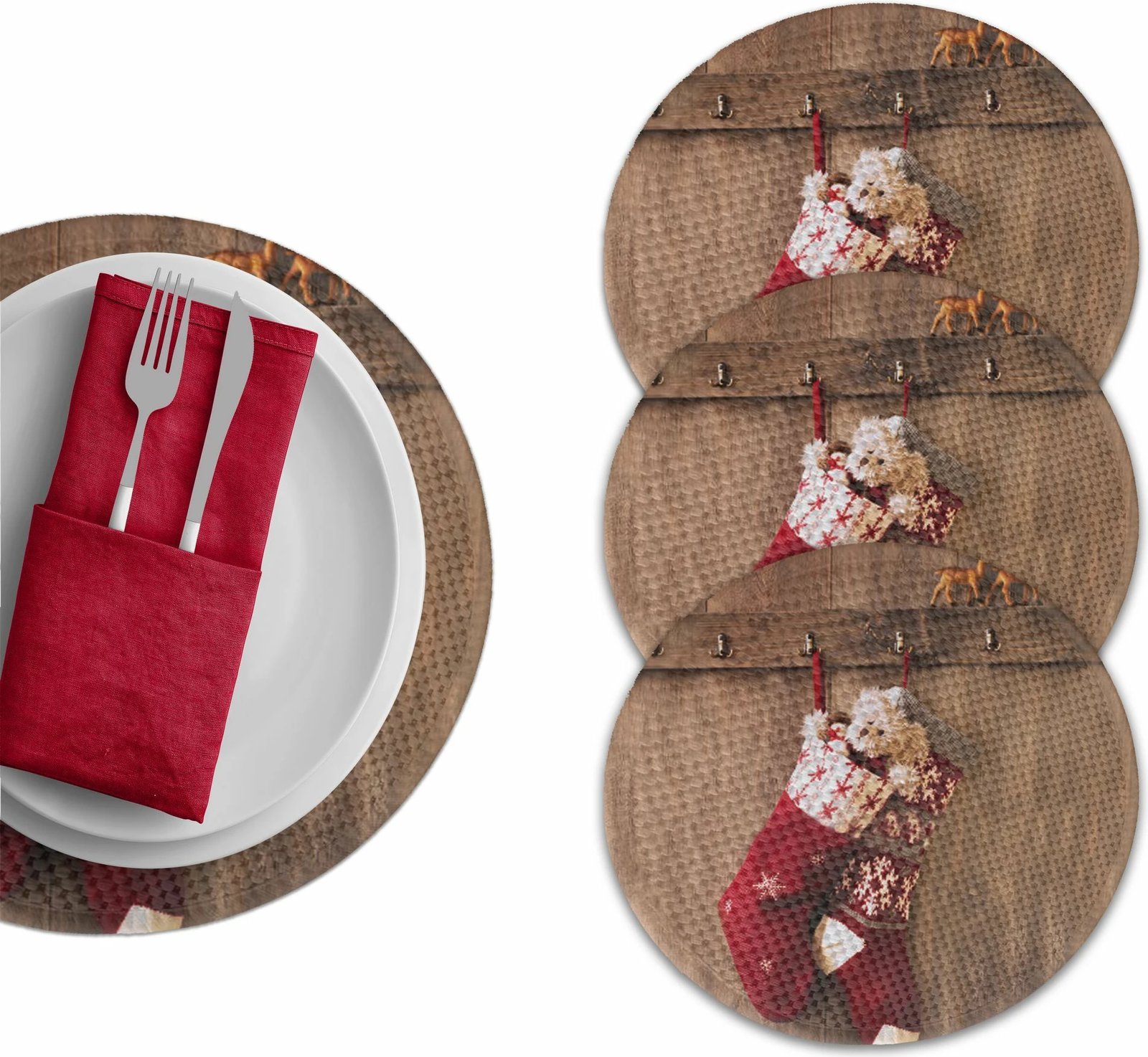 Set nënshtrues tavoline Hermia Concept, shumëngjyrësh, 4188Supla, 4 copë