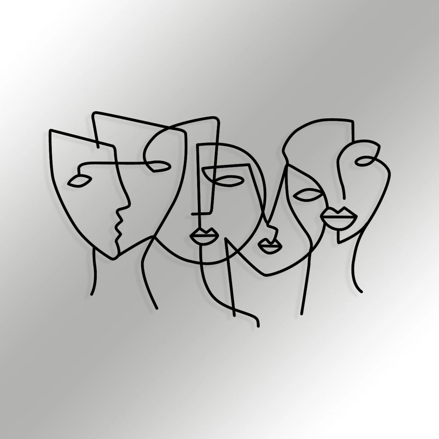 Aksesor dekorativ metalik për mur Wallity, Adrianus, ngjyrë e zezë