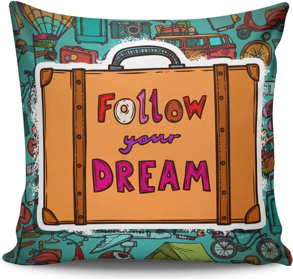 Jastëk Aberto Design, shumëngjyrësh, NKRLNT-082, 43x43cm