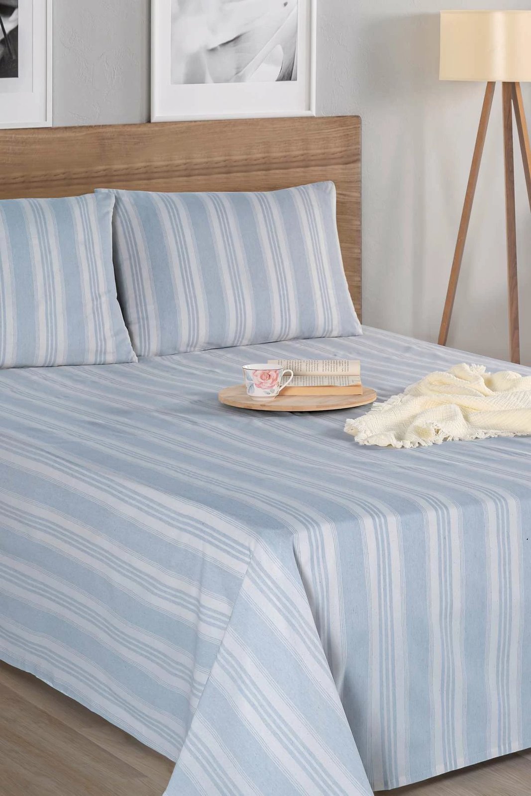 Set çarçafësh tek L'essentiel, Soft Line, ngjyrë gri